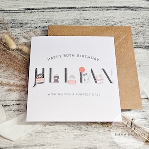 Prénom personnalisé Joyeux 18e, 21e, 30e, 40e, 50e anniversaire, Crazy Cat Lady, drôle, fête avec cachet de cire en option