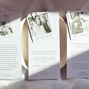 Mesa de boda personalizada con foto Polaroid, clip dorado, discurso de boda, recuerdo, nombre personalizado, tarjeta de agradecimiento