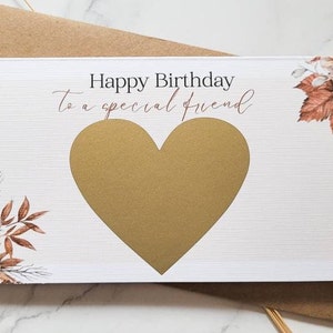 Tarjeta perfecta del tamaño de un cupón con Scratch Heart, Cualquier mensaje oculto secreto, Tarjeta sorpresa con sobre, Navidad, Cumpleaños, Aniversario