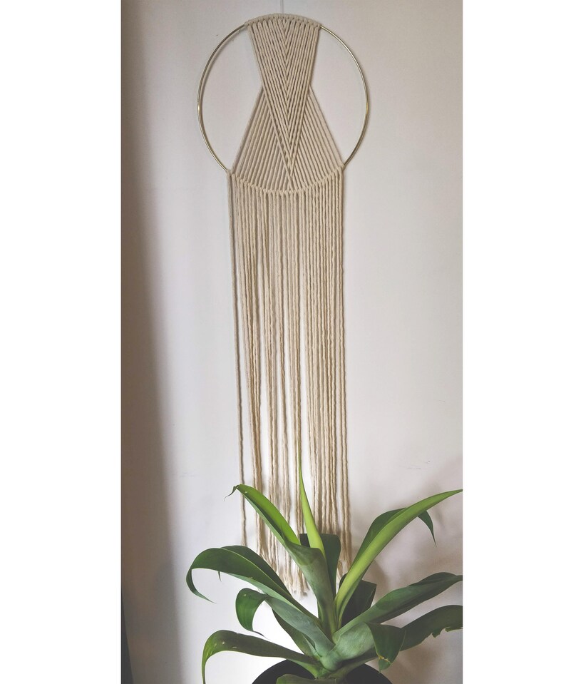 Brass ring Macrame Wall hanging Decor Etsy