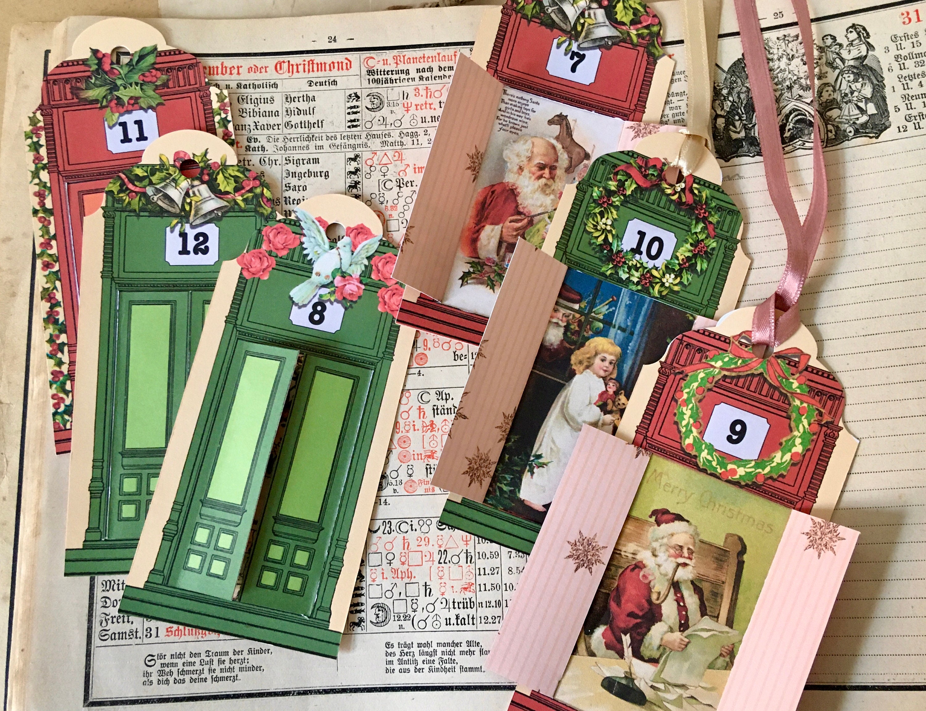 Printable Advent Calendar Christmas Gift Tag Label Junk - Etsy