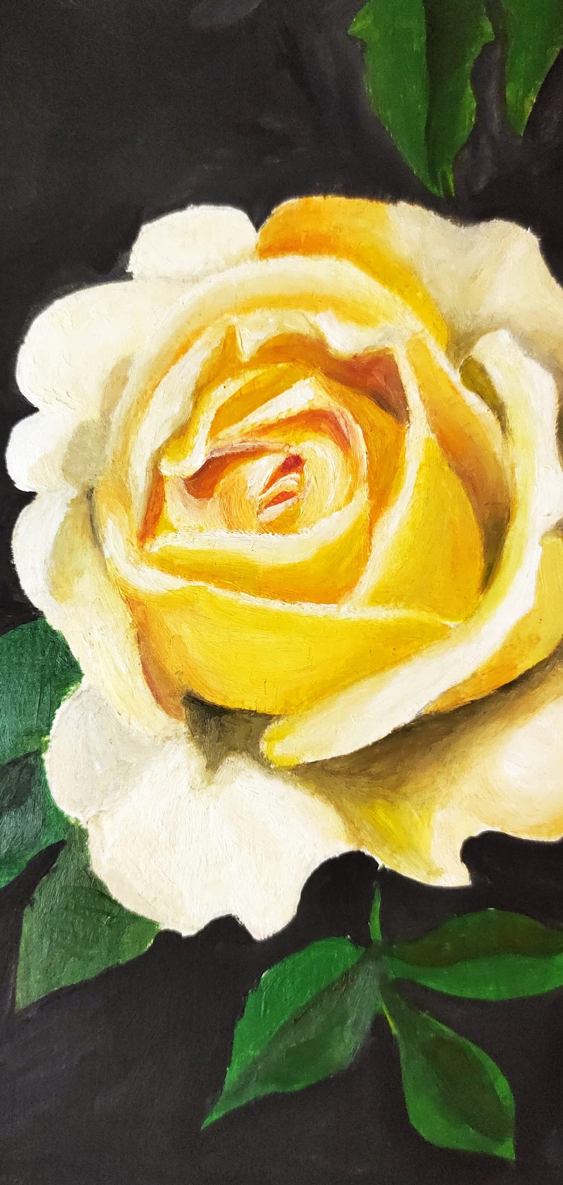 Yellow Rose Painting 8x6 Inches Original Oil Painting Self Etsy