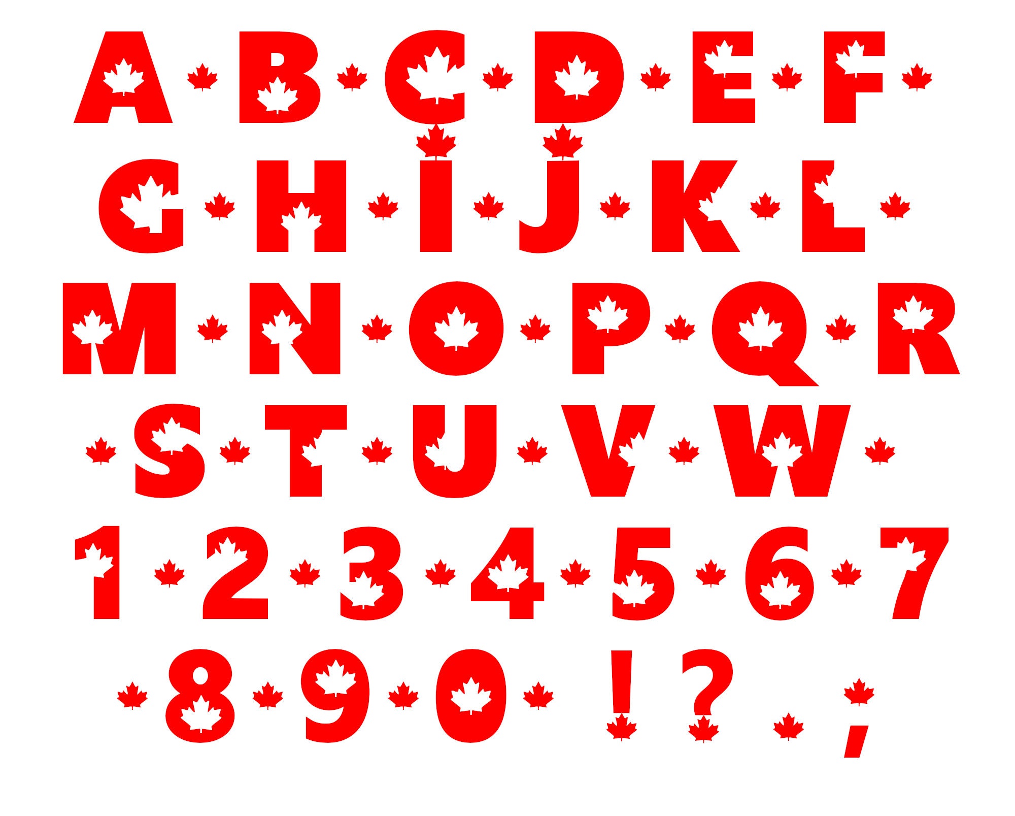 Canada Alphabet Font met commerciële licentie Canada Day Etsy Nederland
