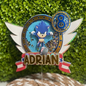 The Hedgehog Cake Topper | Shaker Topper | Blue Topper | Shadow Hedgehog Topper | Kid Birthday | Game Topper
