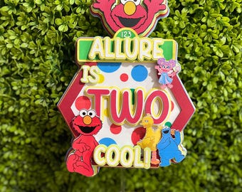 Red Street Monster Cake Topper | Elmo Birthday Party | Kids Cake Toppers | Shaker Toppers