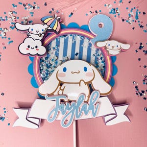 Cinnamoroll Kuchen Topper | Hallo Topper | Kitty Topper | Shaker Topper | Geburtstags-Dekoration