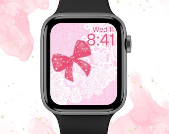 Rosa Apple Watch Wallpaper Lace Apple Watch Gesicht Wallpaper für Frau iWatch Wallpaper Girly Hintergrund rosa digitale Kunst Sofort Download
