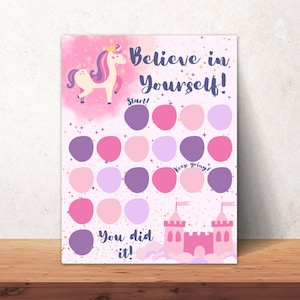 Unicorn Reward Chart Printable Unicorn Behavior Chart Pink Daily Chore Chart Kids Routine Sticker Chart Princess Reward Chore Chart Cute