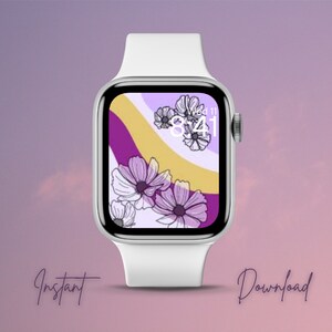 Sfondo viola floreale primaverile per Apple Watch