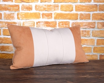 Ochre Linen Horizon Line Pillow Cover Blush Horizon Line Pillow Cover with