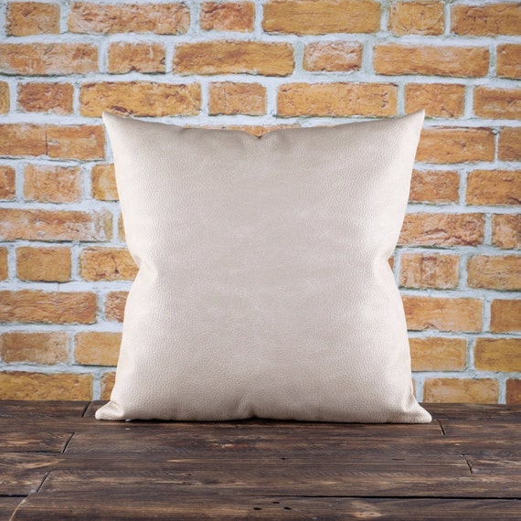 Faux leather pillow cover 3 color choices neutral throw Etsy