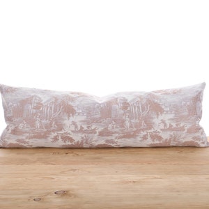Extra Long Lumbar Throw Pillow Cover Oversized Pillowcase Toile Cushion Covers Bolster Body Pillow Case ANY SIZE