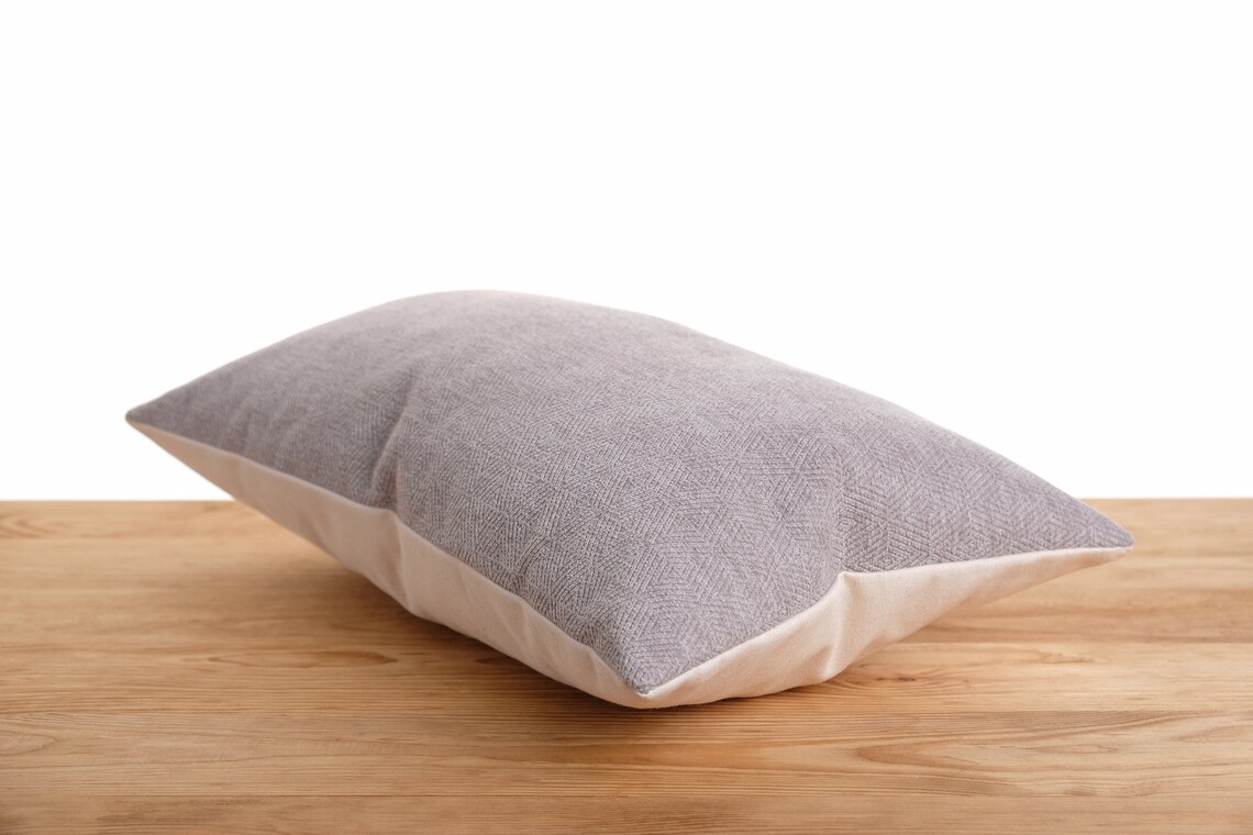 Taupe grey lumbar pillow throw pillow cover Gray textured Etsy