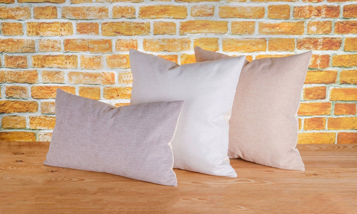 Neutral pillow covers textured cushions lumbar throw Etsy