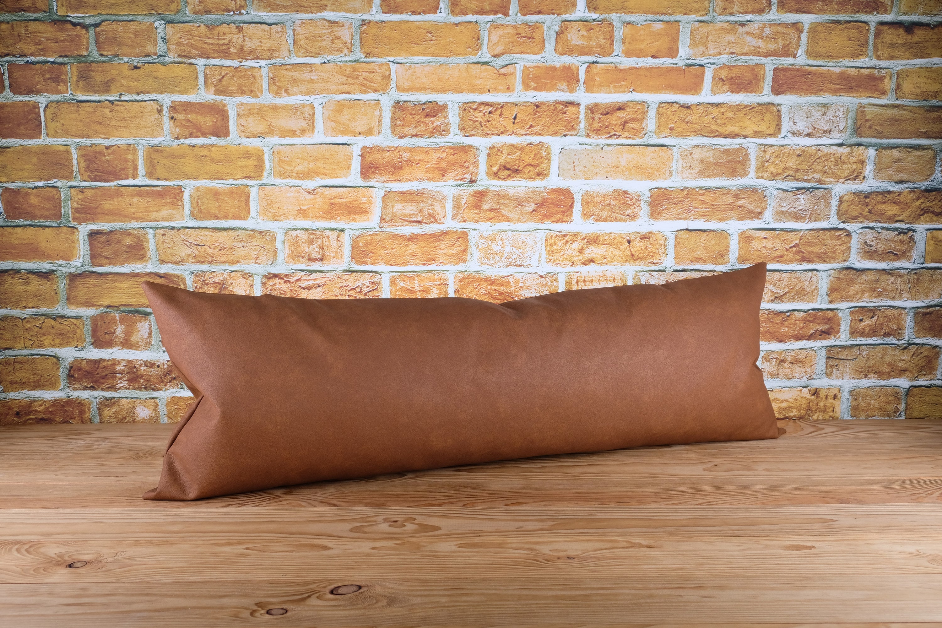 Rust Embroidered Extra Long Lumbar Pillow