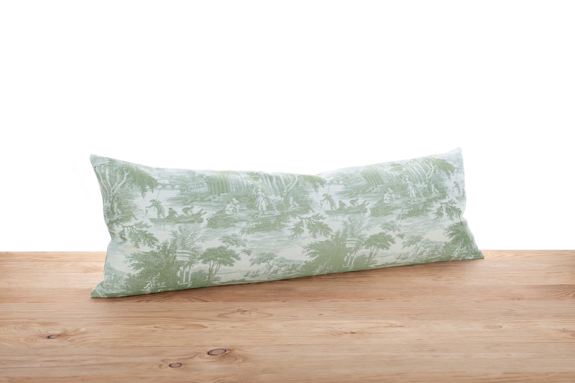 Extra long pillow cover Oversized lumbar pillow Toile Etsy
