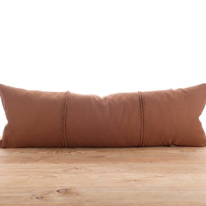 Extra Long Lumbar Throw Pillow Cover Oversized Pillowcase Bohemian Brown Fringe Cushion Case ANY SIZE