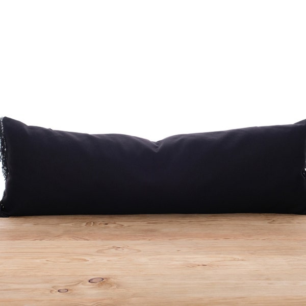 Black Lumbar Pillow Etsy