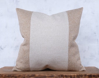 Modern Pillow Cover Textured Euro Sham Tan and Beige Throw Pillows Covers Color Cushion Case ANY SIZE