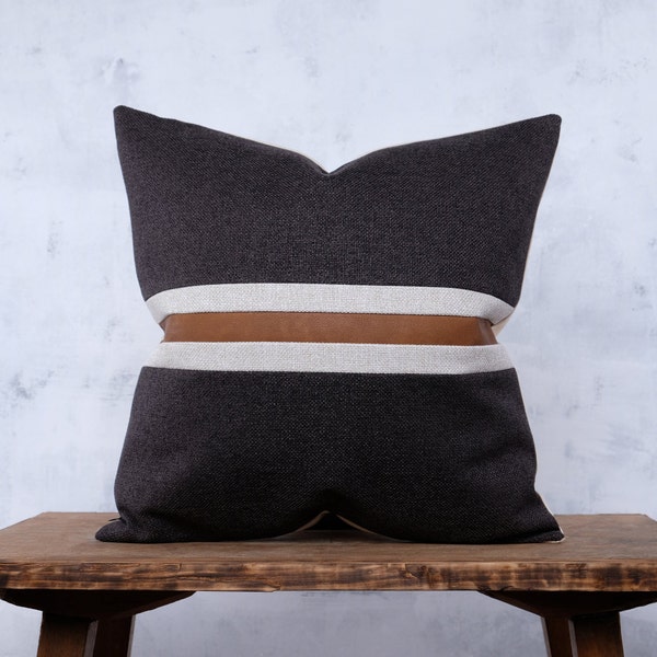Faux Leather Pillow Etsy