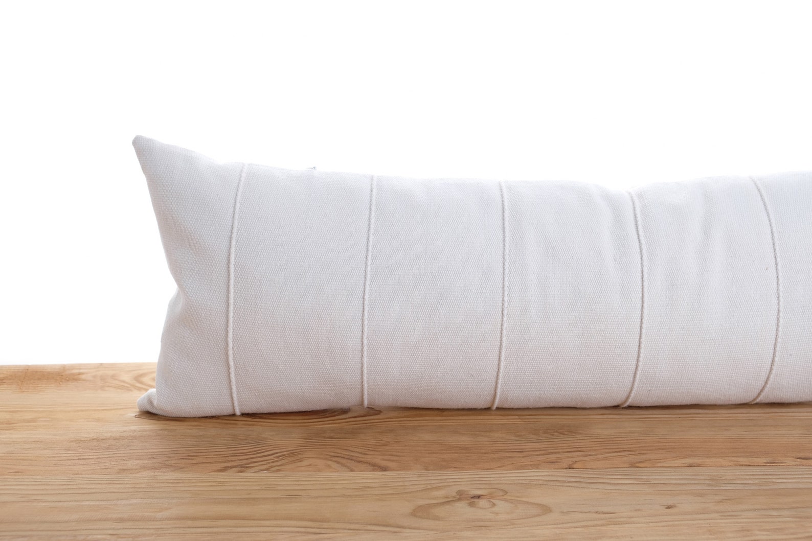 Extra long lumbar pillow cover off white cream striped Etsy