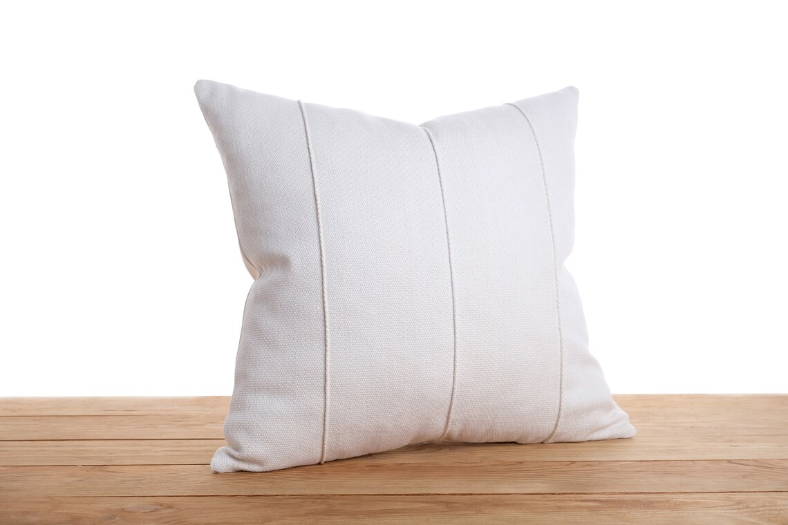 Off white stripe lumbar pillow cover Ivory cream cushion Etsy