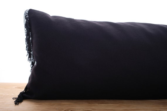 Black Tassel Extra Long Oversized Lumbar Throw Pillow Cover Body Pillow Case ANY SIZE Etsy Canada