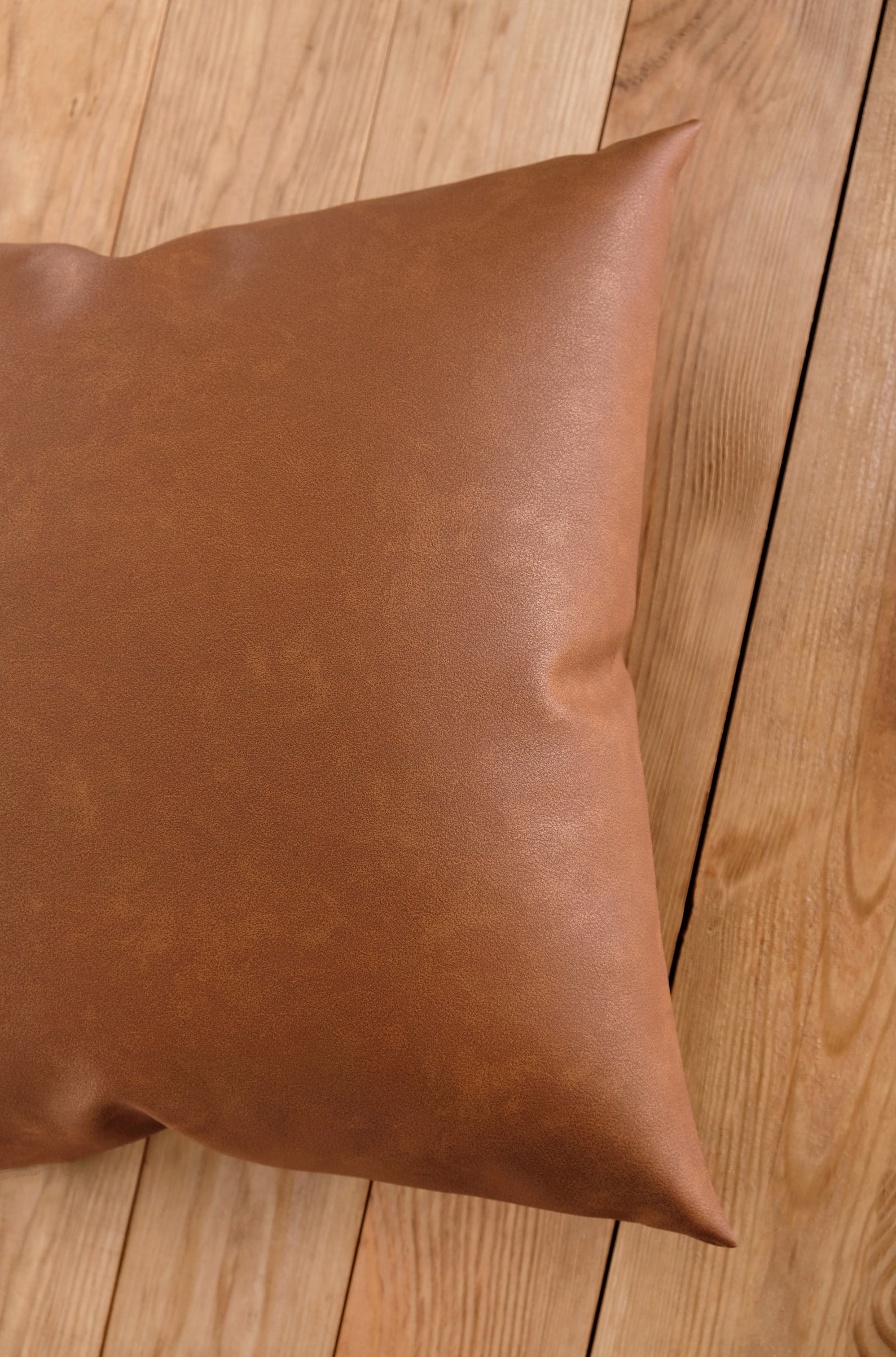 Faux Leather Throw Pillows Covers Cognac Brown Cushion Case Etsy