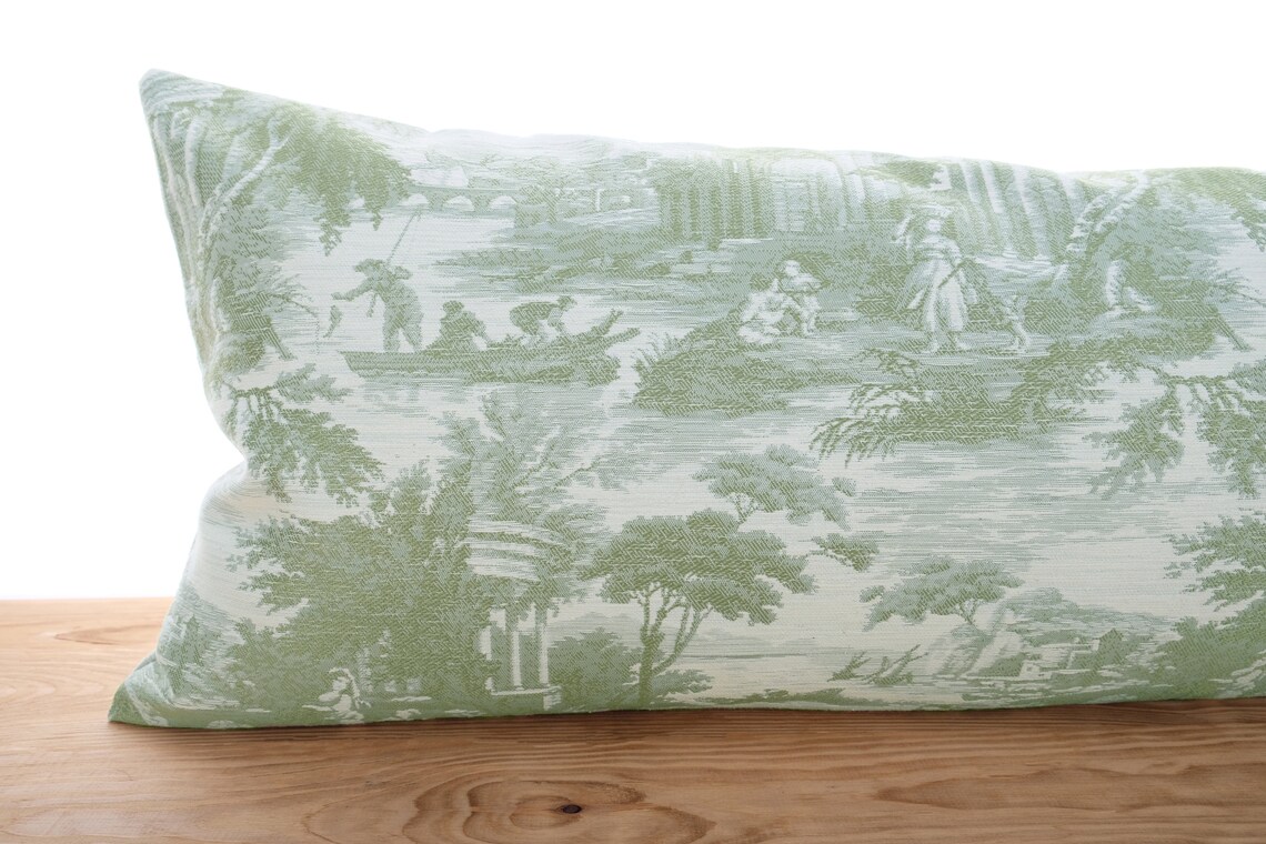 Extra Long Pillow Cover Oversized Lumbar Pillow Toile Etsy