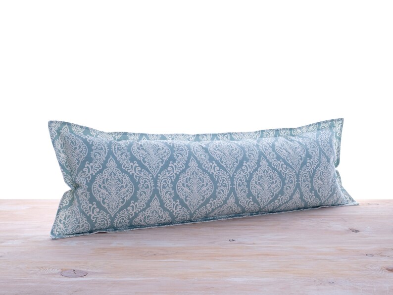 Extra Long Pillow Cover Teal Blue Lumbar Pillows Covers Etsy