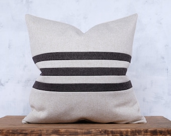 Modern Stripe Pillow Cover, Decorative Textured Euro Sham Covers