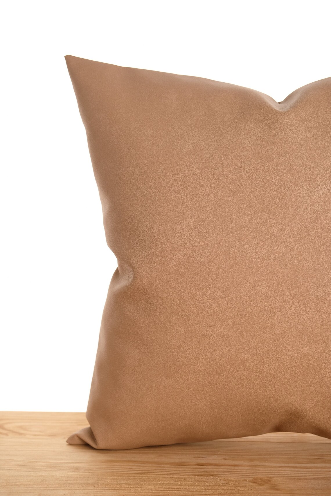 Camel Faux Leather Pillow Cover Tan Brown Pillow Case Etsy
