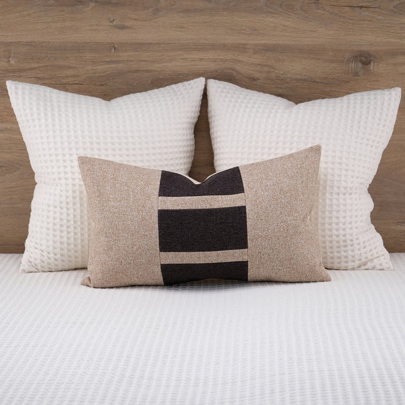 Double-Sided Striped Silk Lumbar Pillow main image 0