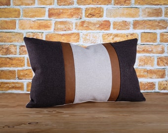 Off White Pillow Cover With Ash Gray Stripes Off White Pillow Cover With Ash Gray Stripes