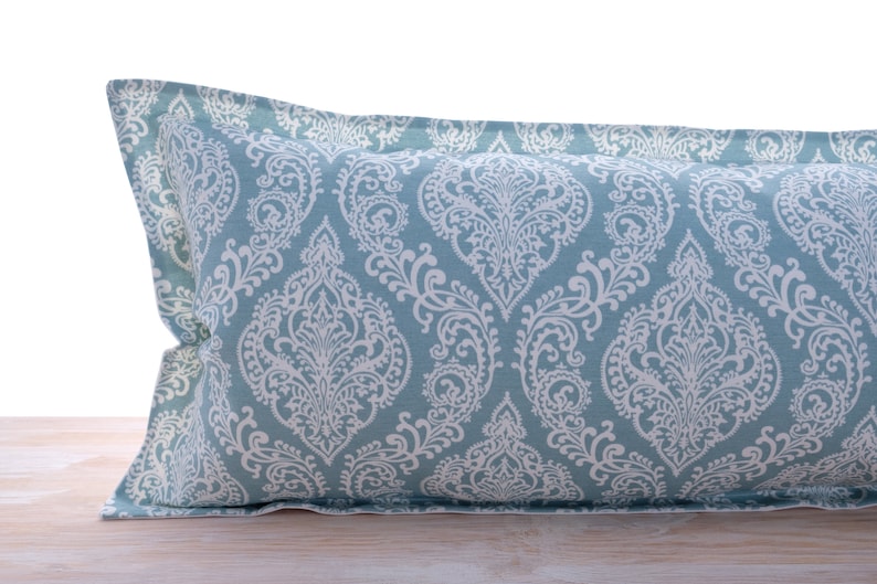 Extra Long Pillow Cover Teal Blue Lumbar Pillows Covers Etsy