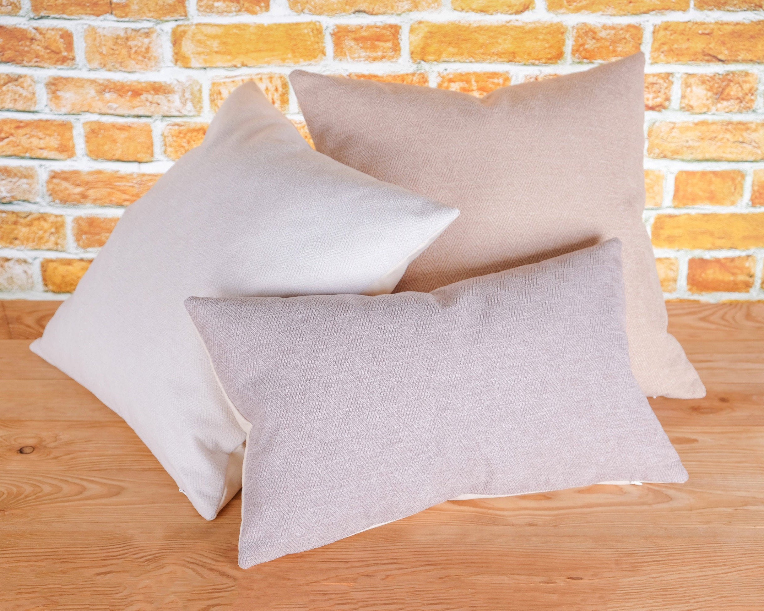 Neutral pillow covers textured cushions lumbar throw Etsy