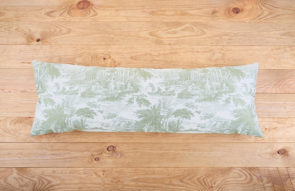 Extra long pillow cover Oversized lumbar pillow Toile Etsy