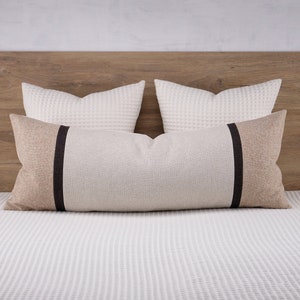 Extra Long Headboard Lumbar Throw Pillow Cover Oversized Stripe Cushion Covers Quilted Bolster Body Pillow Case ANY SIZE