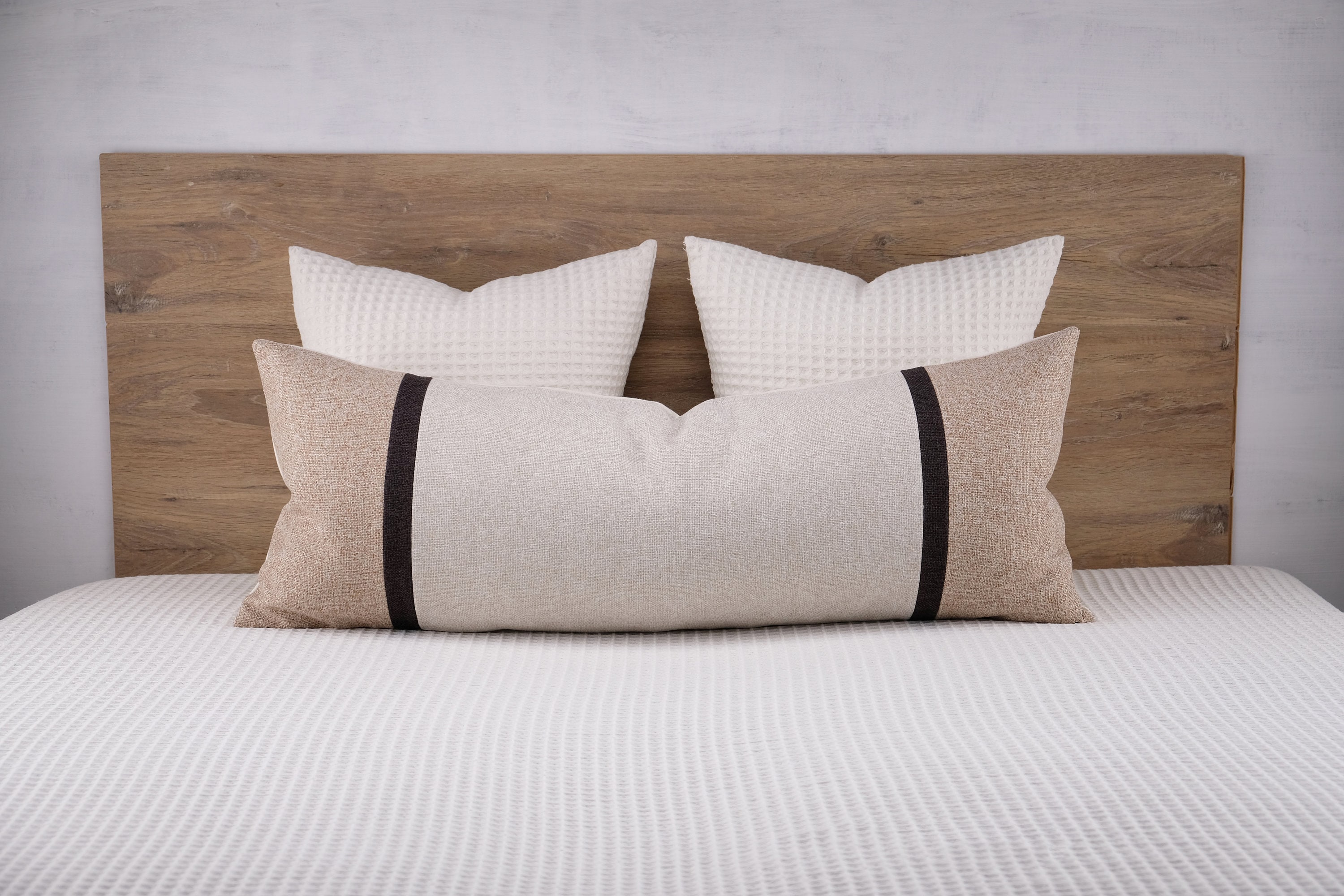 Extra Long Headboard Lumbar Throw Pillow Cover Oversized Stripe Cushion Covers Quilted Bolster Body Pillow Case ANY SIZE