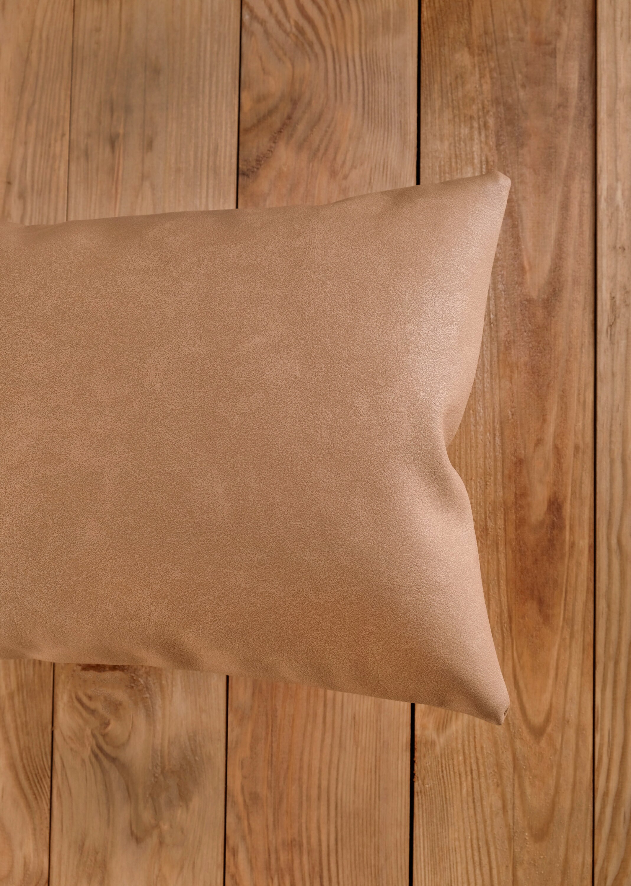 Camel faux leather lumbar throw pillow cover Caramel cushion Etsy