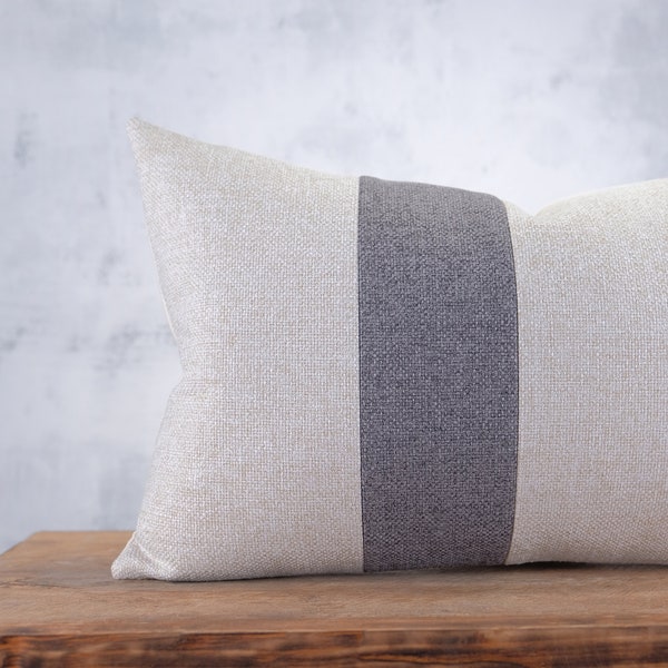 Grey Lumbar Pillow Etsy
