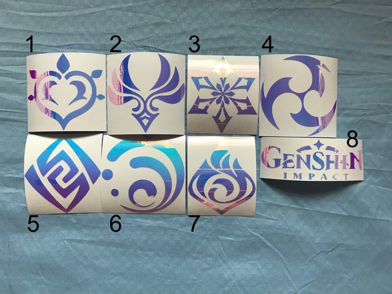 Genshin Impact Vinyl Decal Stickers elements anemo Geo Etsy
