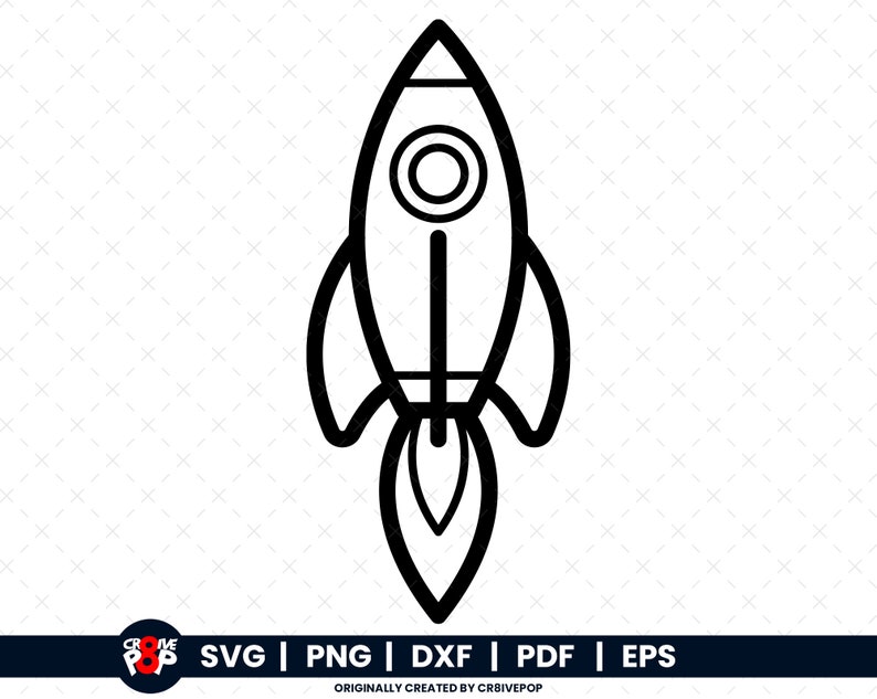 Rocket Ship Esquema SVG / png, dxf, pdf, eps, Cricut y Clipart Rocket ...