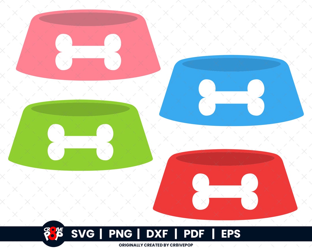 Dog Bowl SVG PNG, DFX, Eps, Pdf Cut Outs and Clipart, Dog Bowl Cricut