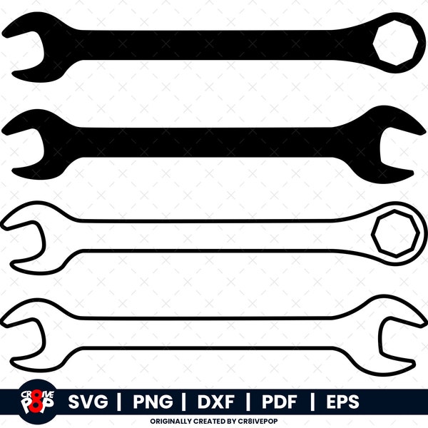 Llave inglesa SVG / png,dxf,pdf,eps, Clipart Llave inglesa Cricut (Obtenga acceso a toda la tienda por 9.99)