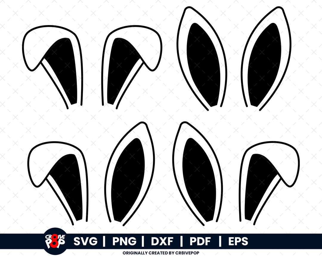 Hasenohren Silhouette SVG PNG, DFX, eps, pdf Ausschnitte und Clipart