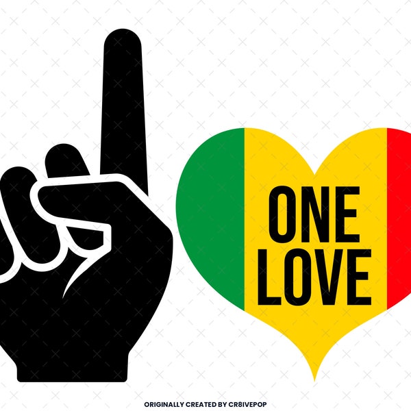 One Love SVG, Love Svg, Jamaica Png, Dreadlock Svg, Rasta Svg, Weed Svg, Jamaica Vacation, Africa Svg, Black Queen Svg, Rastafarian Svg