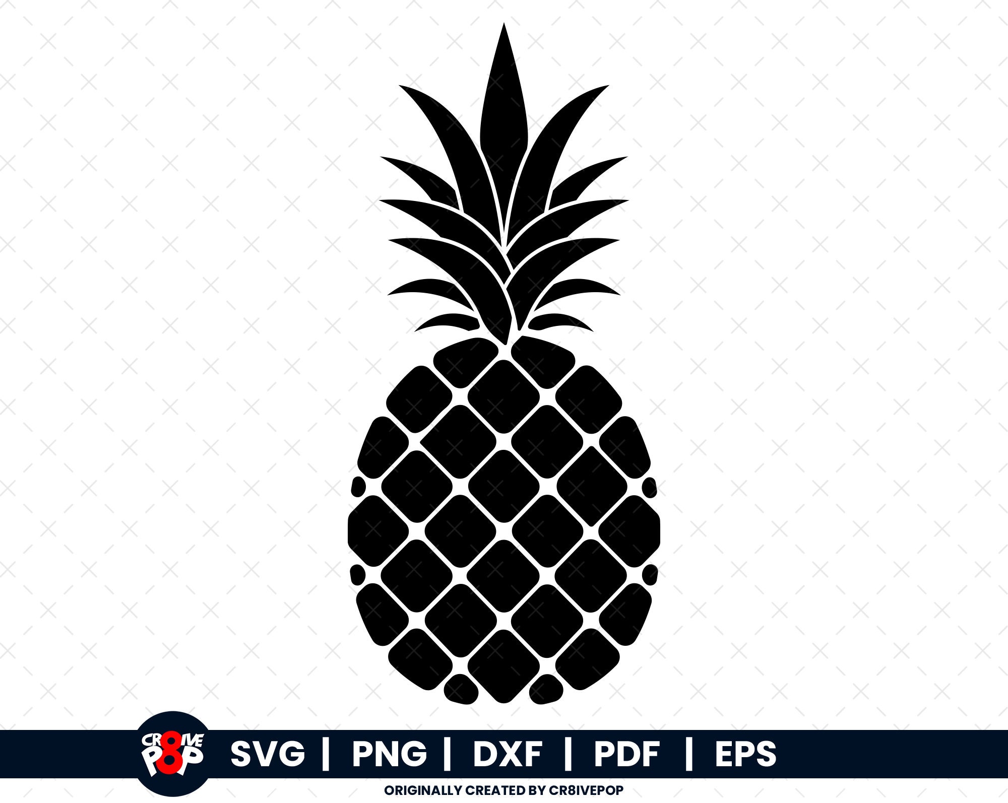 Piña silueta SVG / PNG, DXF, pdf, eps, Cricut Pienapple silueta ...