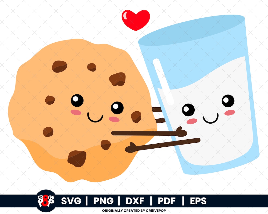 Milk and Cookie SVG Cookies SVG, Cookie Svg, Milk SVG, Cookie Clipart