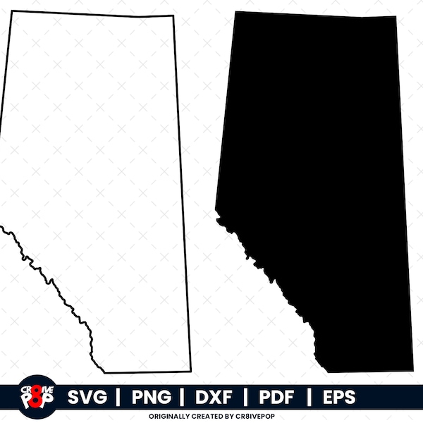 Alberta Map Outline Silhouette svg | PNG,DXF,pdf,eps, Alberta Province Cricut  Design Cricut (Get Access to Entire Shop for 9.99)